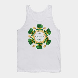 green hat circle st patrick's day Tank Top